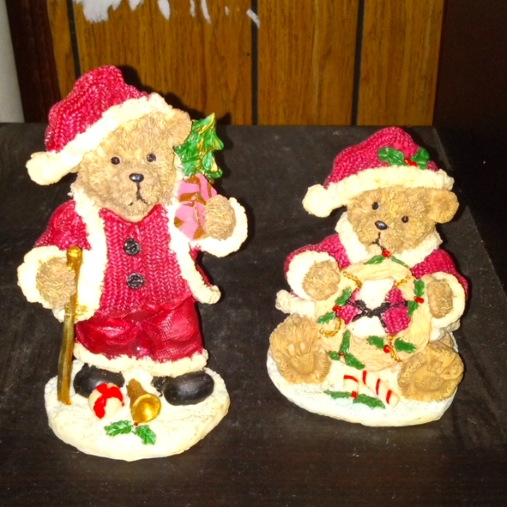 Christmas bears 5in & 4in tall